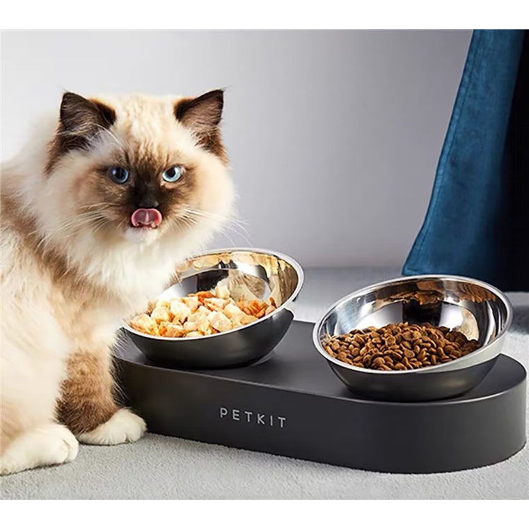 Petkit Fresh Nano Adjustable Double Cat/Dog/Pet Feeding Bowl Set Stainless Steel Premium Quality Stainless steel Bowls are made of dishwasher-safe, durable, sanitary, rust-free, and non-leaching material