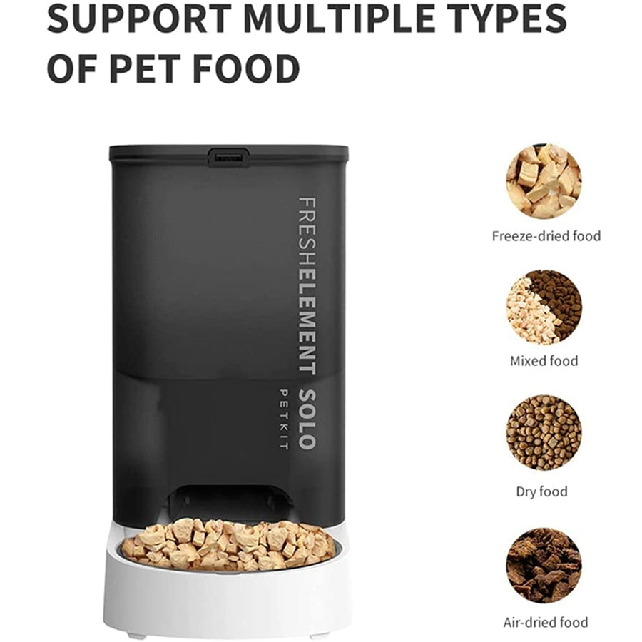 Petkit Fresh Element SOLO Smart Pet Feeder (Dark Grey) Compatible with mixed-food type - Connect via both Wi-Fi(2.4GHz) and Bluetooth, onstructed out of premium 304 Stainless steel and food-grade ABS
