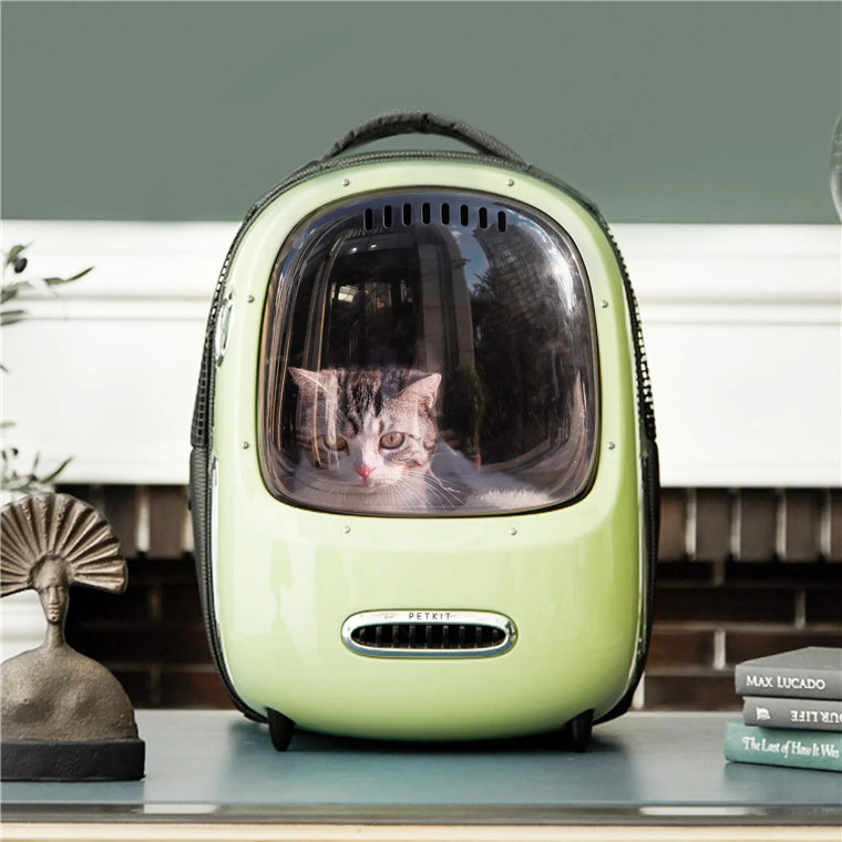 Petkit EVERTRAVEL Pet Backpack (Green) for Cats and Puppies Comfort with Padded Strap for Travel, Hiking, Walking & Outdoor, Lightweight and Spacious