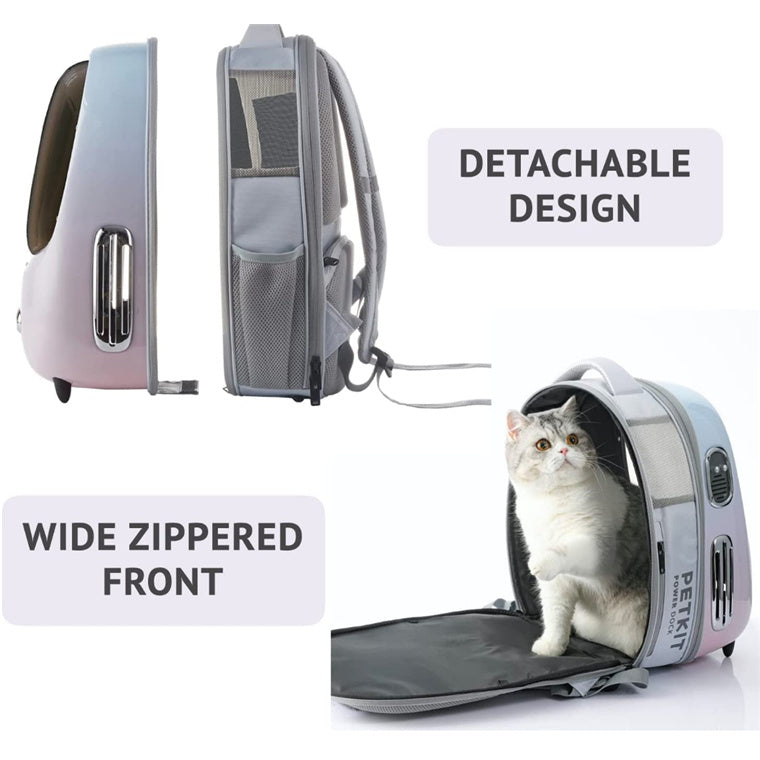 Petkit EVERTRAVEL Pet Backpack (Pink) for Cats and Puppies Comfort with Padded Strap for Travel, Hiking, Walking & Outdoor, Lightweight and Spacious