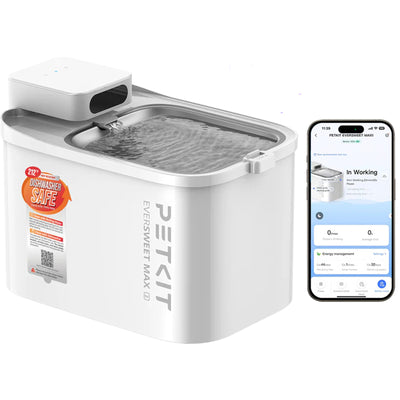 Petkit Eversweet MAX 2  (UVC) Smart Pet/Cat/Dog Cordless Water Fountain 3L Large Capacity, Smart App Monitoring, Fresh Water in Multiple Modes, Quietly & Easy to Clean, 83 days of cordless battery life