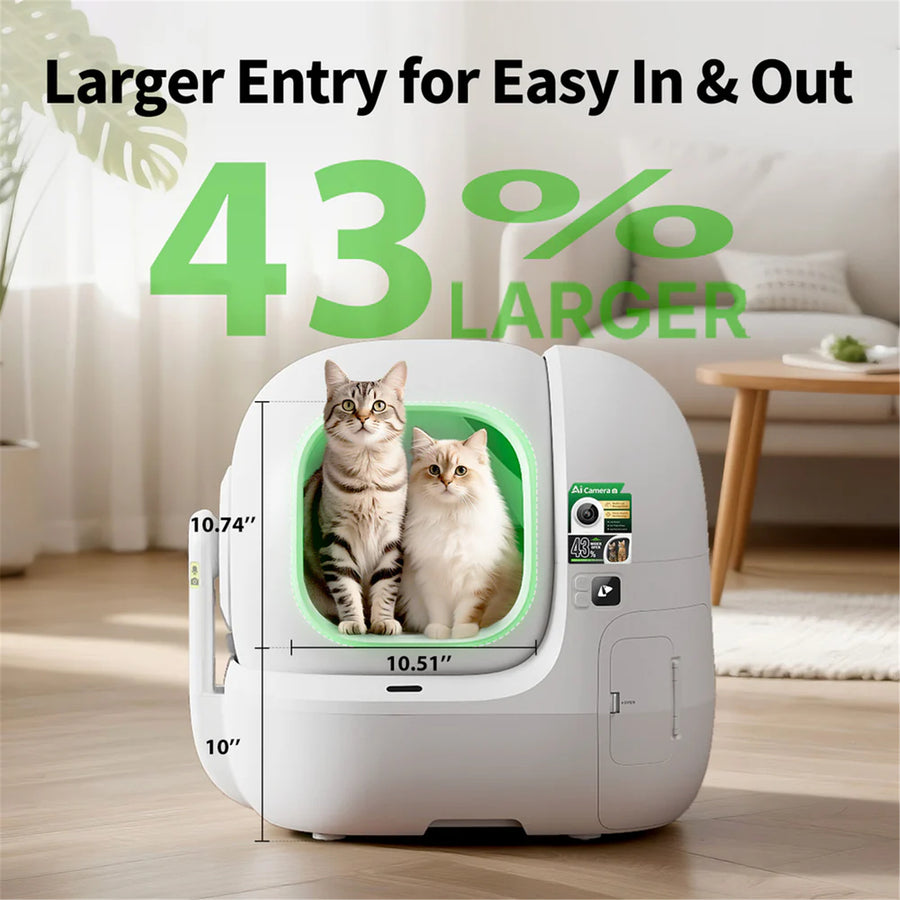 Petkit Pura Max Pro 2 Self-Cleaning Cat Litter Box with AI Camera for real time monitoring, Larger Entry, Easy Access, Triple Odor Control,  2 Years Warranty