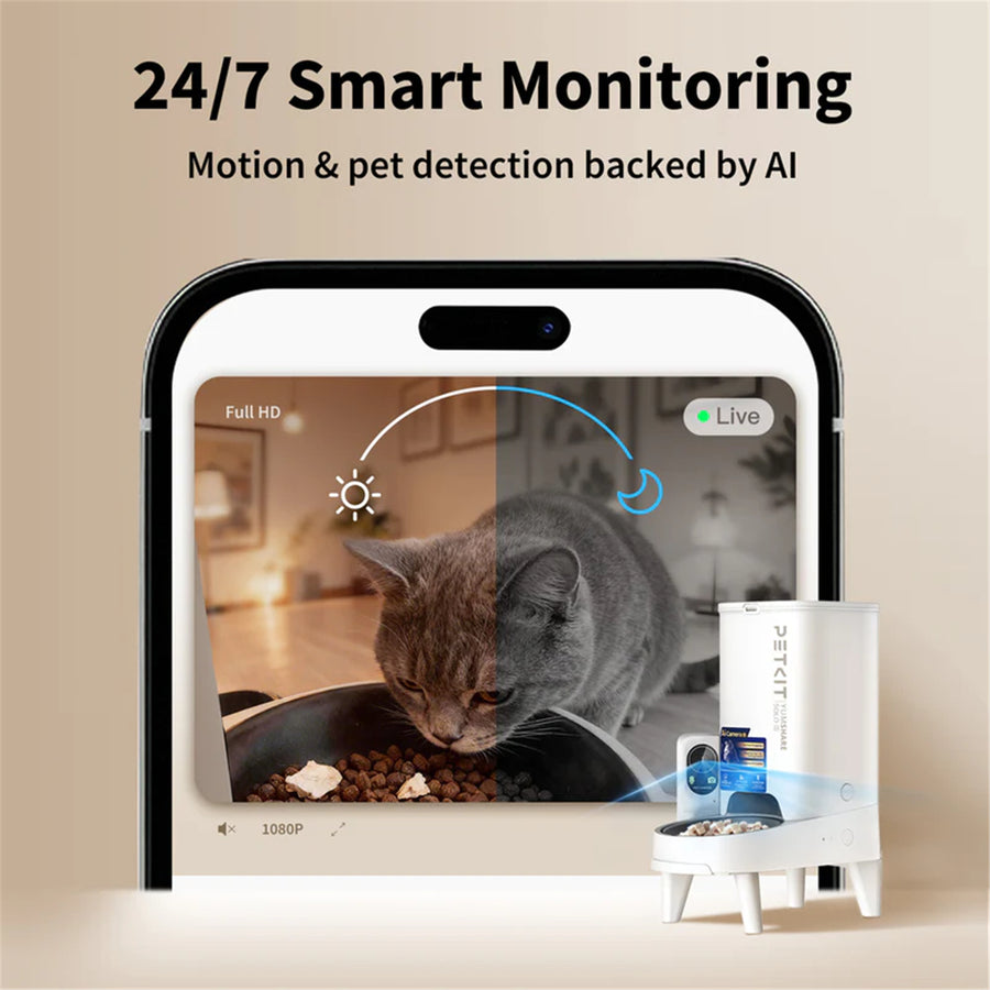 Petkit Yumshare Solo 2 Automatic Feeder with Camera AI-powered feeder handles scheduled meals for up to 15 pets.