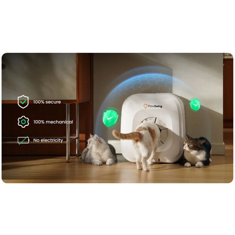 PawSwing Neo Self-Grooming Cat House Smart Size Adaptation - One Machine for All Cats, Hands-Free Grooming No Electricity Needed