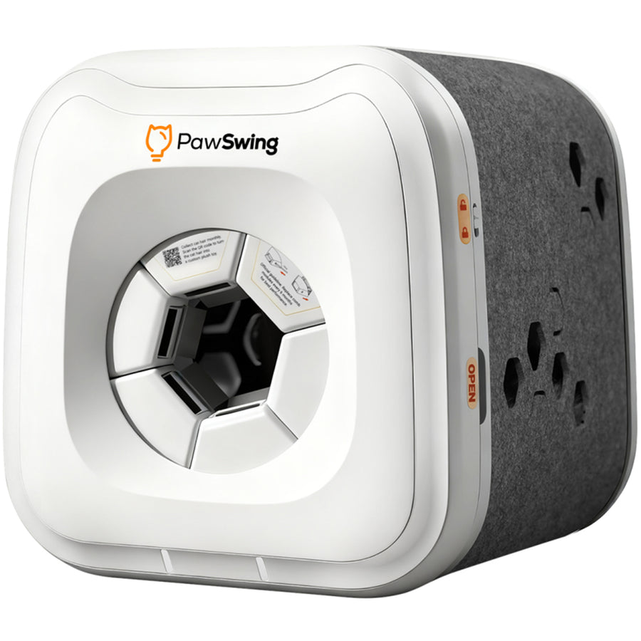 PawSwing Neo Self-Grooming Cat House Smart Size Adaptation - One Machine for All Cats, Hands-Free Grooming No Electricity Needed