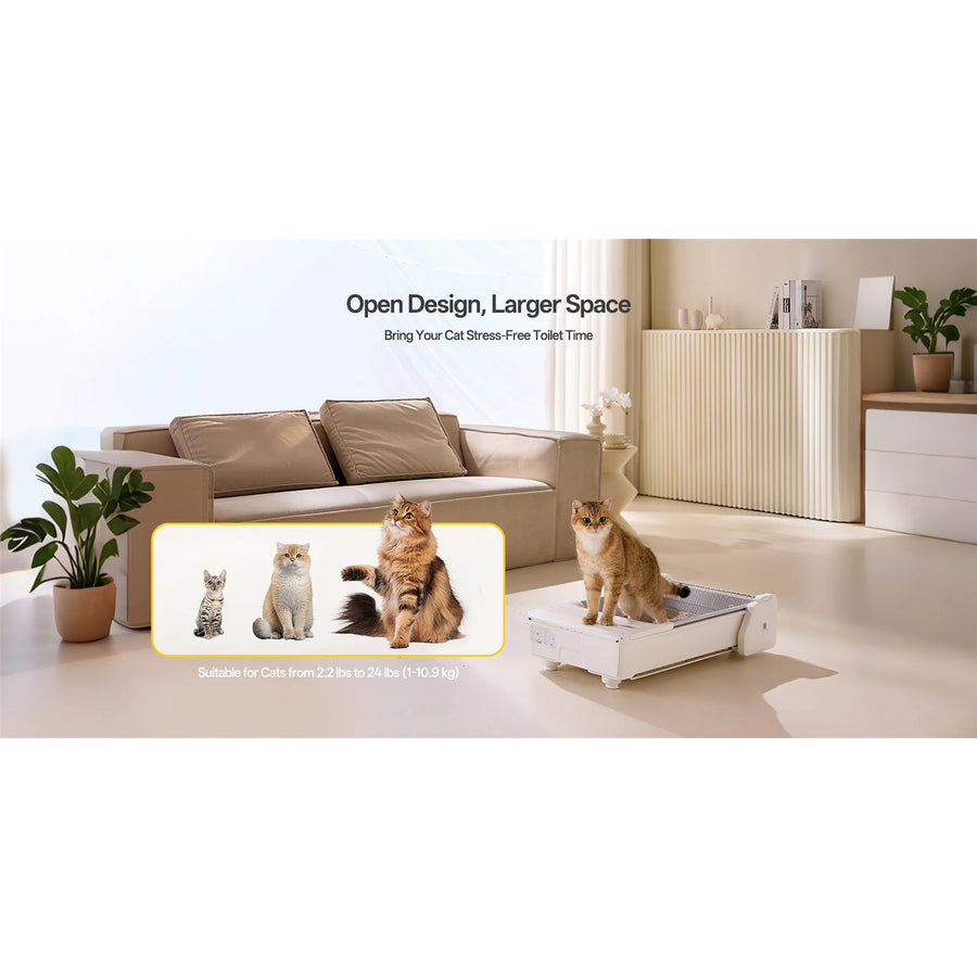 UB Pet C31 Self-Cleaning Cat Litter Box Spacious Design, Cat-Safe Sensors, Non-Stick & Easy Clean