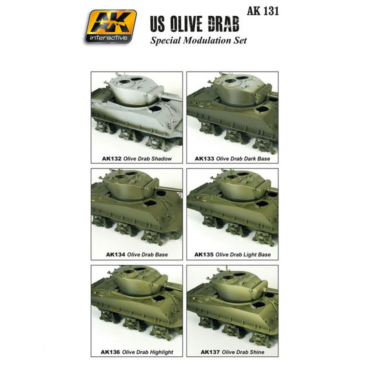 AK131 - AK INTERACTIVE - OLIVE DRAB COLOUR SET