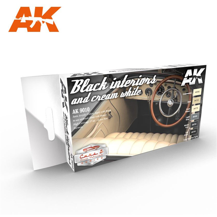 AK Interactive AK9010 - AK INTERACTIVE - AUTO BLACK INTERIOR WITH CREAM