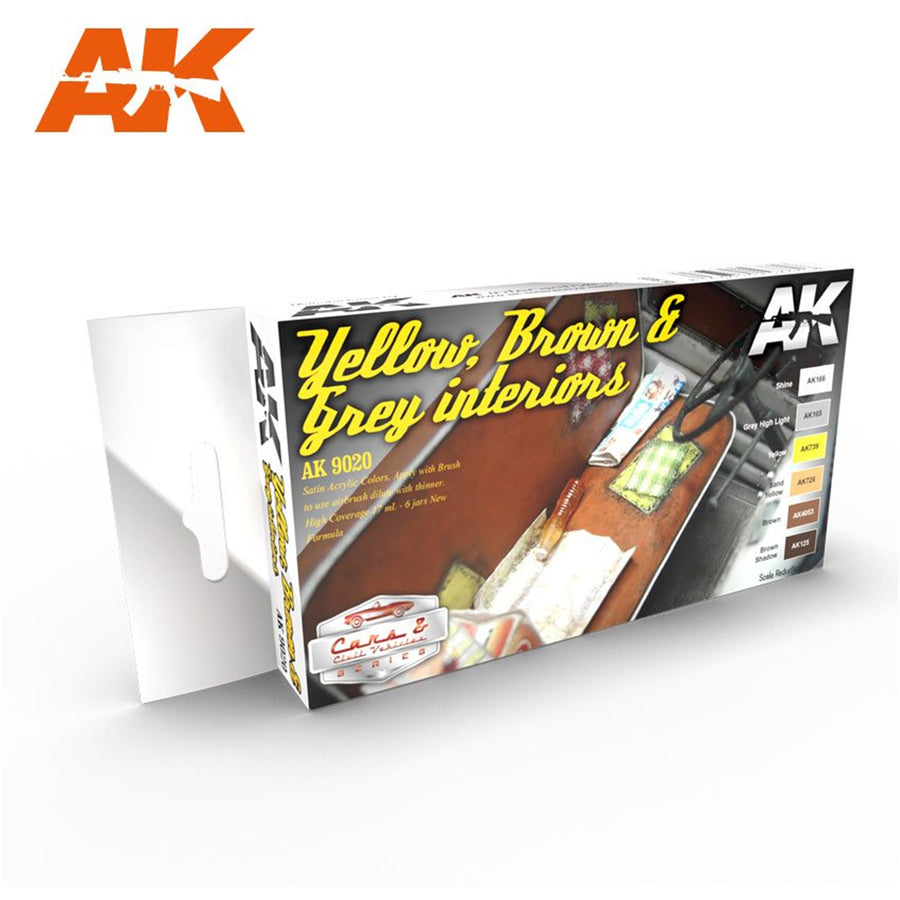 AK Interactive AK9020 - AK INTERACTIVE - AUTO GELB, BRAUN, GRAU INNENAUSSTATTUNG