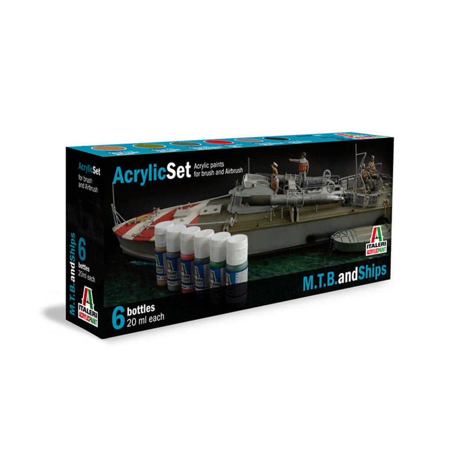 1-434AP - ITALERI/VALLEJO PAINT - MTB & SHIPS - 6 PCS
