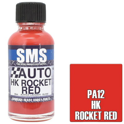 SMS AIRBRUSH PAINT 30ML AUTO HK ROCKET RED SCALE MODELLERS SUPPLY