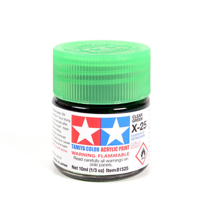 Tamiya Tamiya 81525 - X25 ACRYLIC 10ML CLEAR GREEN