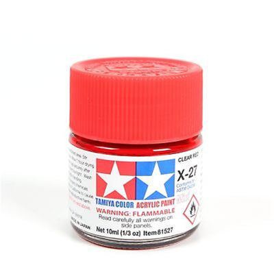 Tamiya Tamiya 81527 - X27 ACRYLIC 10ML CLEAR RED