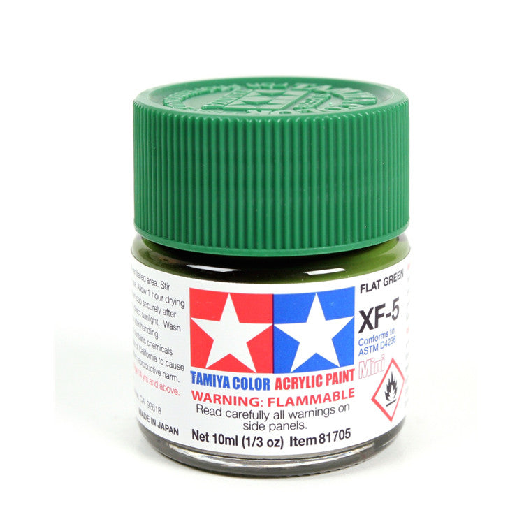 Tamiya XF-5 Acrylic Mini Paint - Flat Green - 10ml