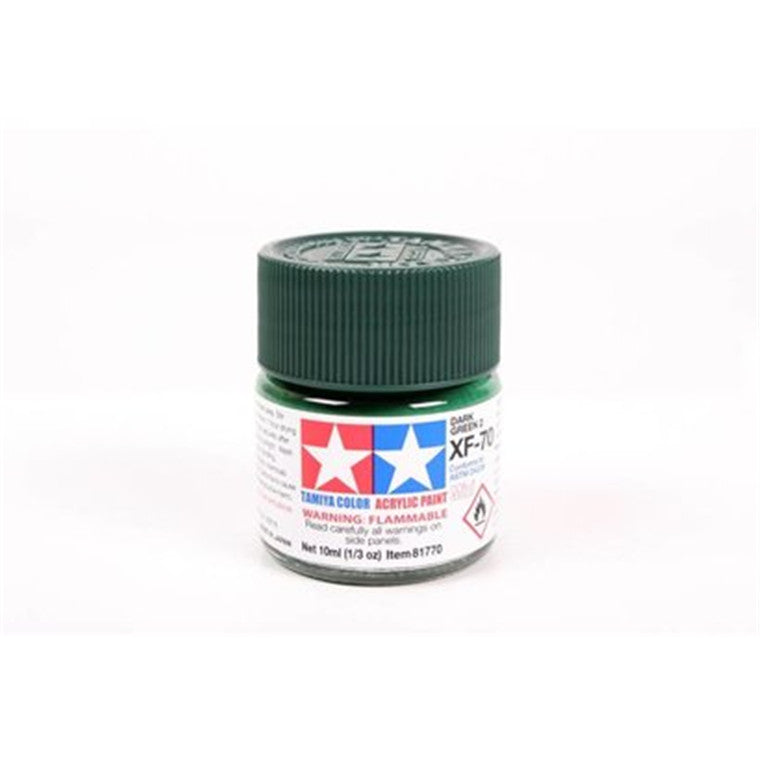 Tamiya Tamiya 81770 - XF70 ACRYLIC 10ML DARK GREEN 2 (semi gloss)