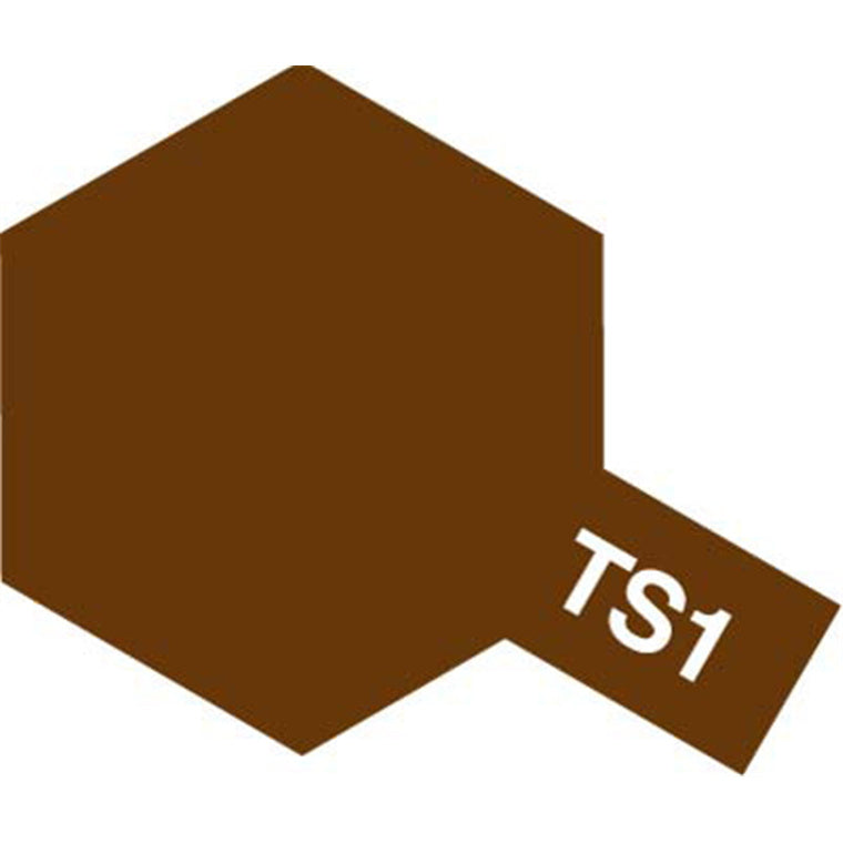 Tamiya TS-1 Spray Paint for Plastics - Red Brown - 100ml