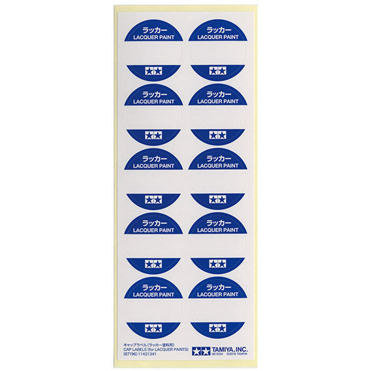 Tamiya 87196 - TAMIYA CAP LABELS LACQUER PAINTS