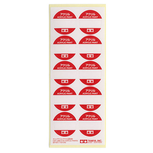 TAMIYA CAP LABELS ACRYLIC PAINTS