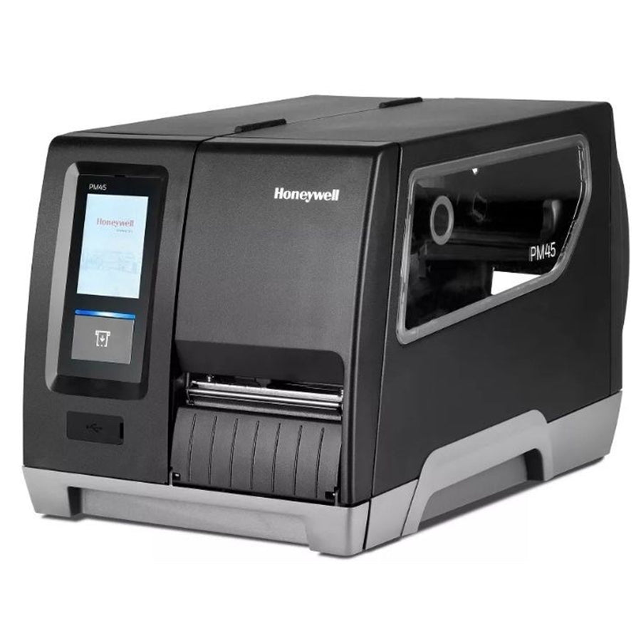 Intermec PM45: Industrial Printer, Thermal Transfer, 203DPI, 4´ label width, Touch Display, Ethernet/USB, Standard Roller, No Power Cord (sold separately)