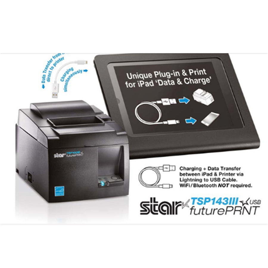 Star Micronics TSP143IIIU-GRY - Star TSP143III USB Thermal Receipt Printer