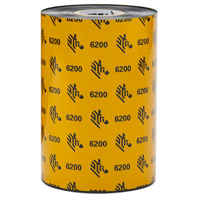 Zebra 06200BK11045 RESIN RIBBON 110MMX450M (4.33INX1476FT) 6200 RESIN 25MM (1IN) CORE