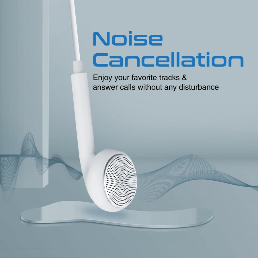 Promate Apple MFI Certified HiFi Wired Mono Earbud w/ Call Button and Microphone White