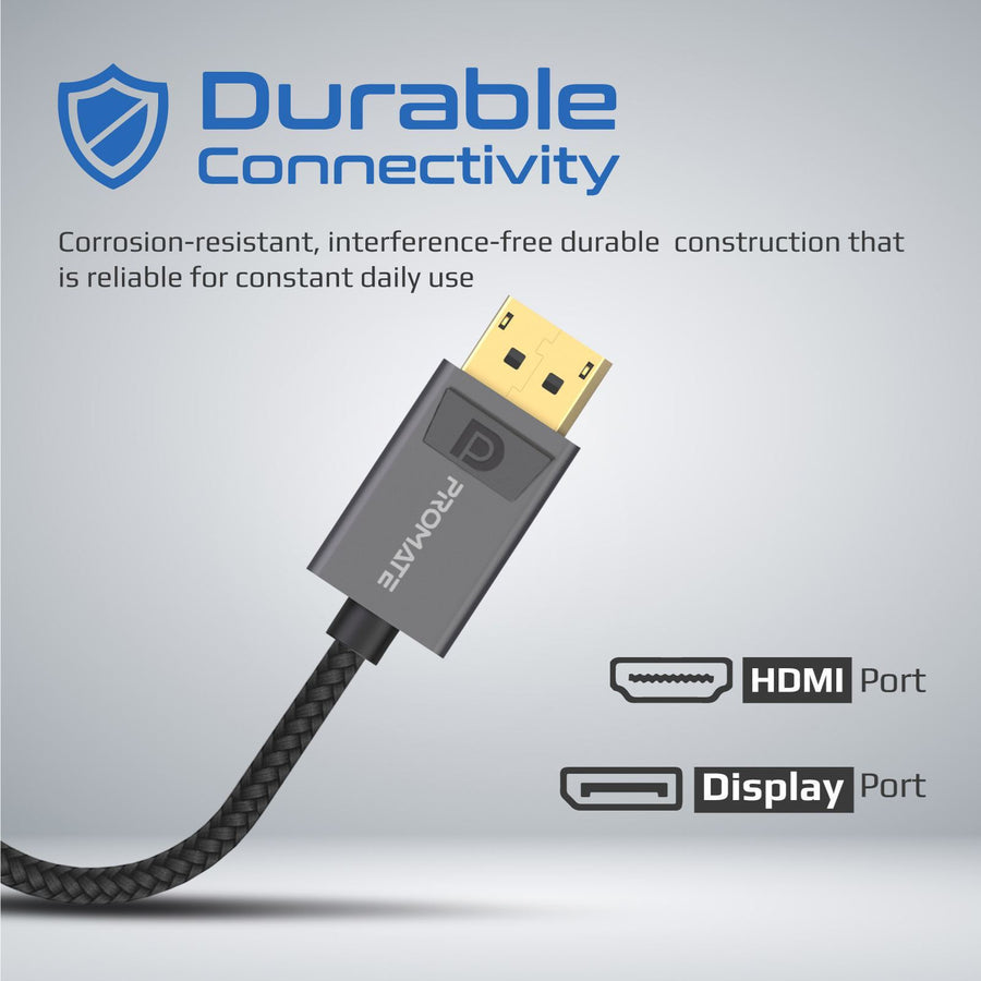 Promate MEDIALINK-DP - DisplayPort to HDMI Adapter Max HDMI Resolution 4K/60Hz Superior Stability