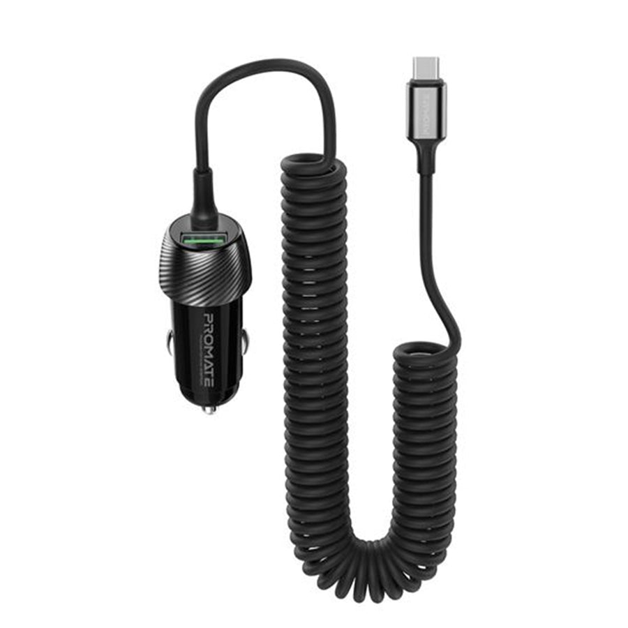 Promate  POWERDRIVE-33PDC 33W Car Charger with USB-C Cable