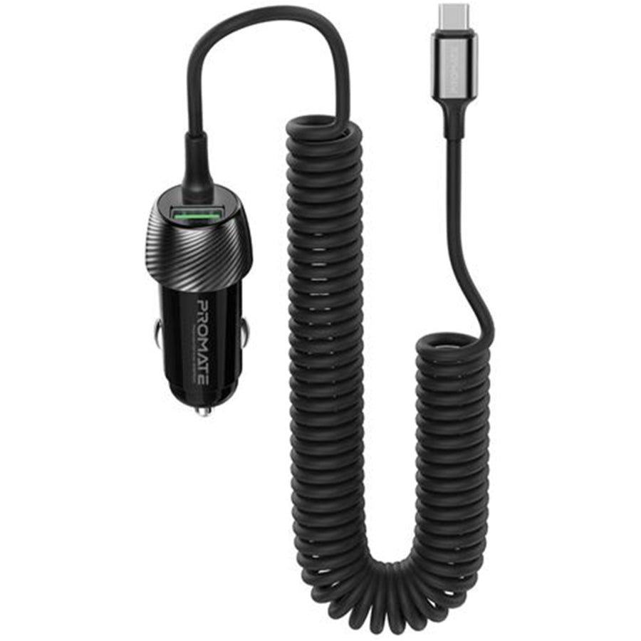 Promate POWERDRIVE-33PDC 33W KFZ-Ladegerät mit USB-C Kabel