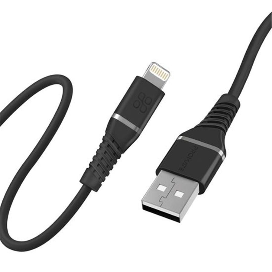 Promate POWERLINEAI120BK - 1.2m MFI Certified USB-A to Lightning Data & Charge Cable Black