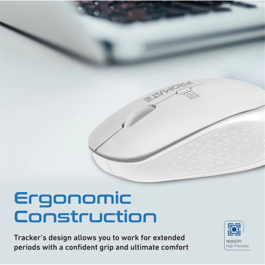 Promate  TRACKER.WH Ergonomic Wireless Mouse - White