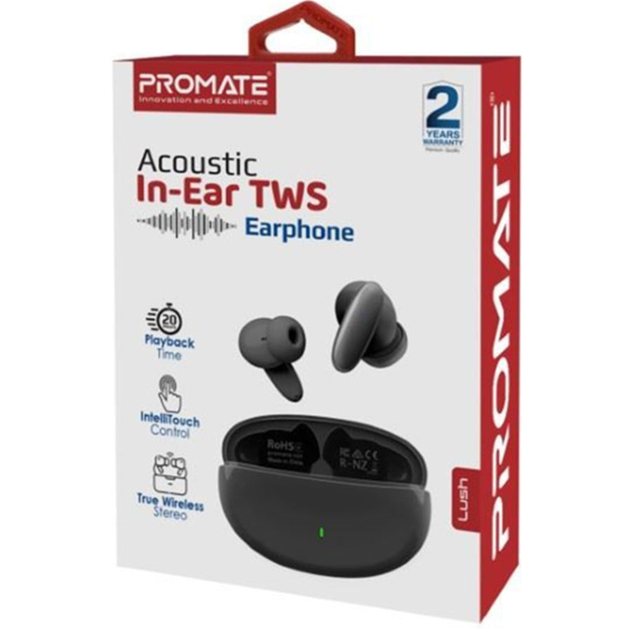 Promate  LUSH.BLK In-Ear HD Bluetooth Earbuds - Black