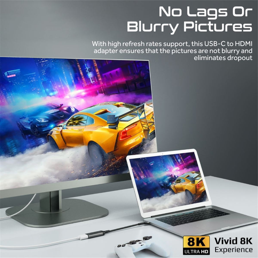 Promate MEDIALINK-8K - USB-C to HDMI Adapter Supports up to 8K@60Hz HD Res. Sturdy Aluminium Casing