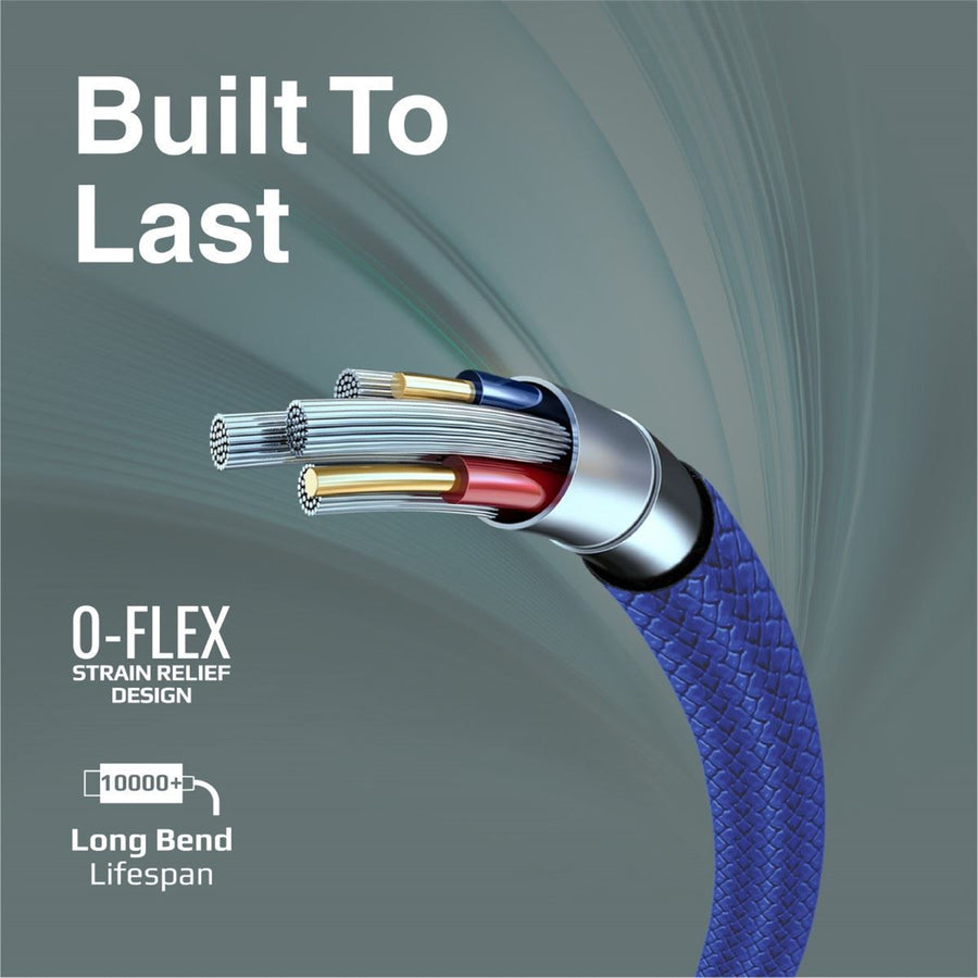 Promate XCORD-AC-BL - 1M USB-A to USB-C Super Flexible Cable. Supports 2A Charging & 480Mbps Data