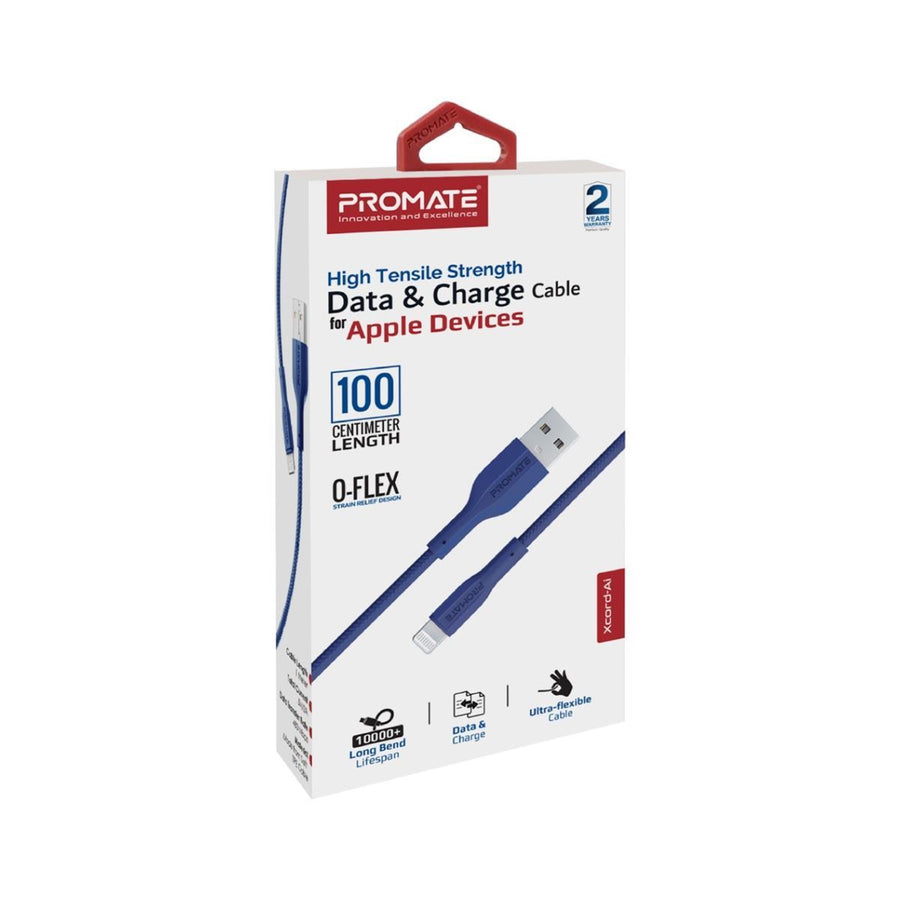 Promate  XCORD-AI.BL 2A - 480Mbps USB-A to Lightning Cable - 1m - Blue