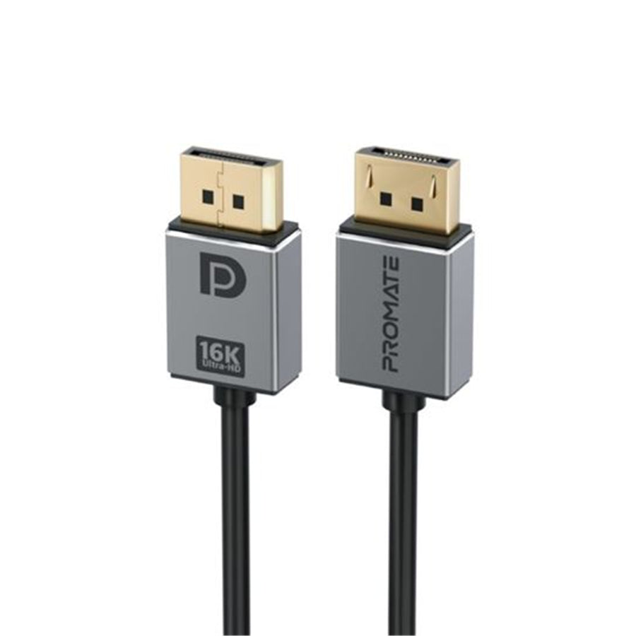 Promate DPLINK-16K - 2m 2.0 DisplayPort Cable. Supports HD up to 16K@60Hz Supports 80Gbps Data Transfer