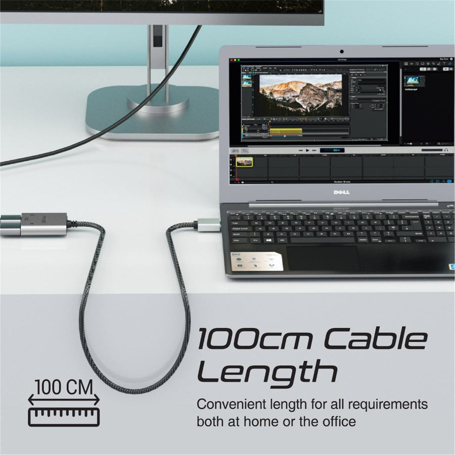 Promate  MEDIASPLIT-H2 2-in-1 HDMI Splitter with 1m Cable & Dual HDMI Outputs - Silver / Black