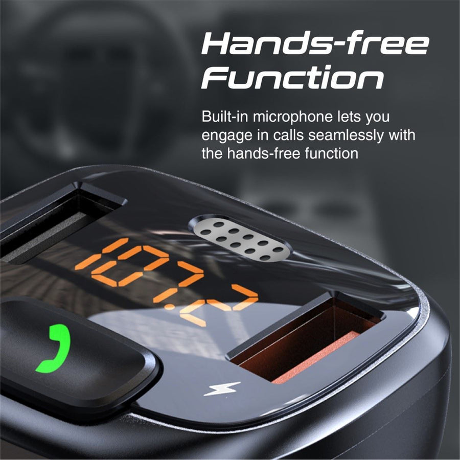 Promate SMARTUNE-4 - Wirless In-Car FM Transmitter Handsfree & QC3.0. Bult-in Mic Bluetooth SD