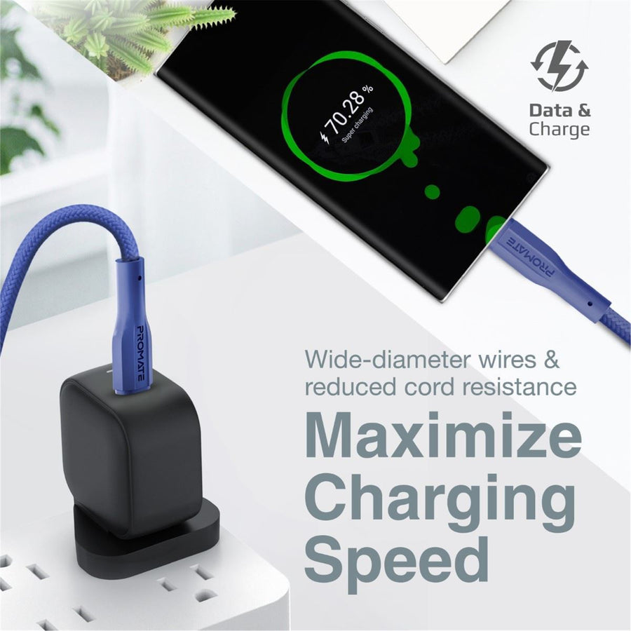 Promate  XCORD-CC.BL 2A - 480Mbps USB-C Cable - 1m - Blue