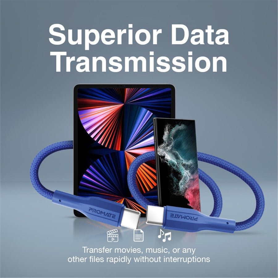 Promate  XCORD-CC.BL 2A - 480Mbps USB-C Cable - 1m - Blue