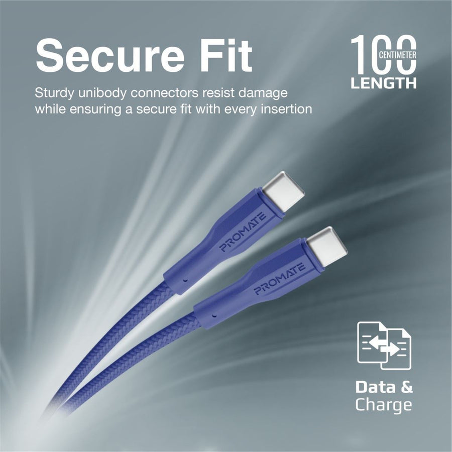 Promate  XCORD-CC.BL 2A - 480Mbps USB-C Cable - 1m - Blue