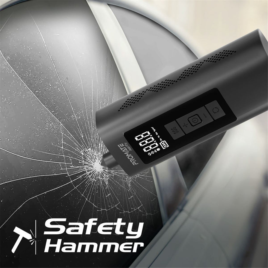 Promate 150PSI Portable Air Compressor with 6,000mAh Power Bank LED Flashlight / Safety Hammer / SOS Signal / Bulit-in TPMS