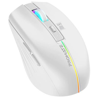 Promate Ergonomic Wireless Optical Mouse w/ LED Rainbow Lights & 500mAh Rechargable Battery