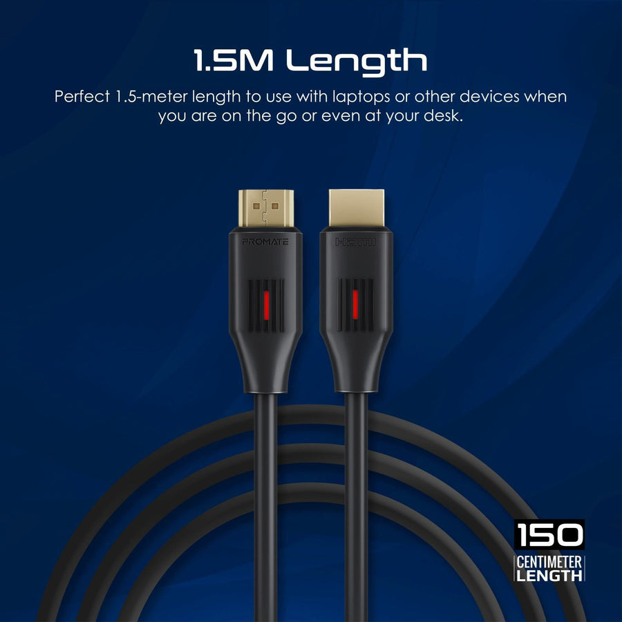 Promate   HDMI 2.0 - 4K 60Hz HDMI Cable - 1.5m - Black
