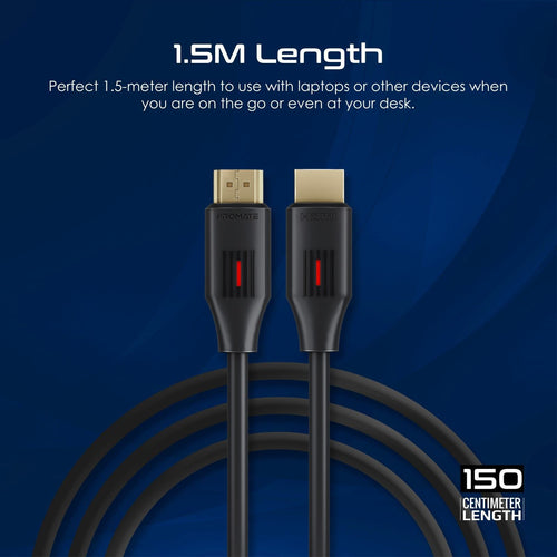 Promate HDMI 2.0 – 4K 60Hz HDMI Kabel – 1,5m – Schwarz