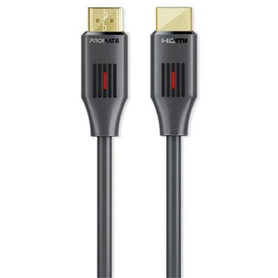 Promate HDMI 2.0 - 4K 60Hz HDMI Cable - 10m - Black High-Speed Ethernet - Long Bend Lifespan - 48-Bit Colour - Gold Plated Connectors - PVC