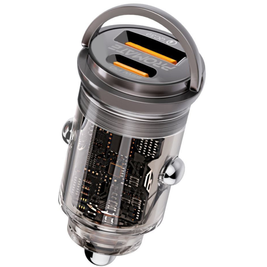Promate TRANSDRIVE-65W - 65W Quick Charging In-Car Adapter for Tablets & phones 65W PD USB-C