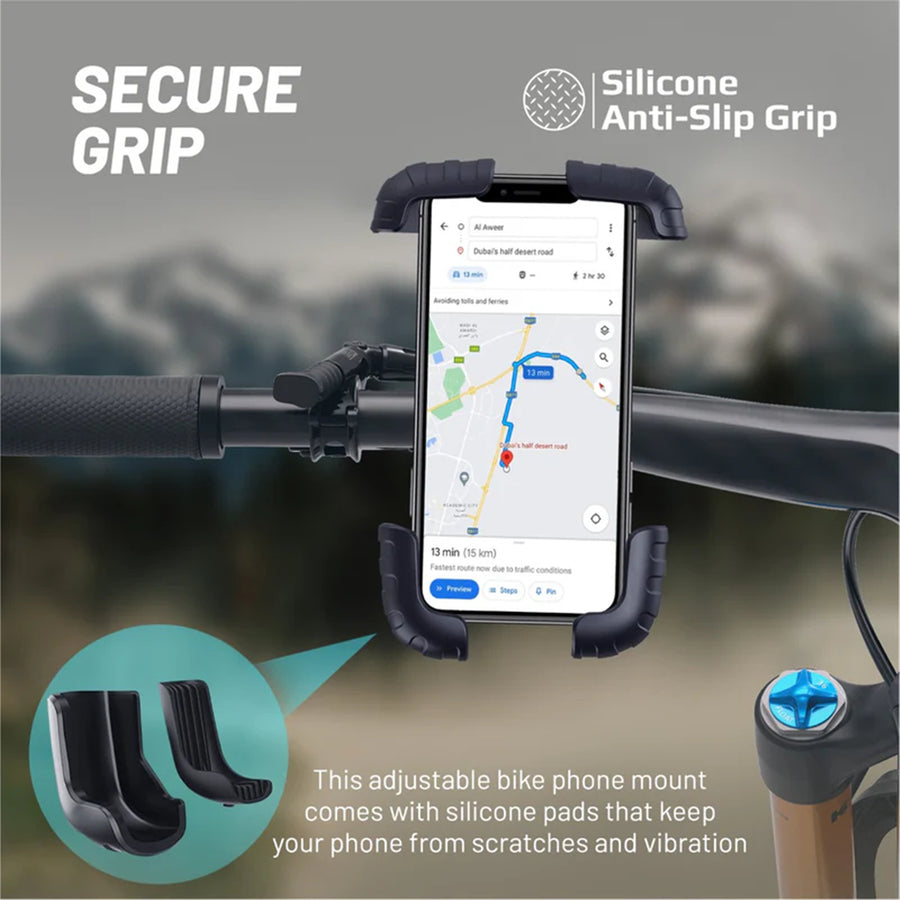 Promate BikeMount-2  Quick Mount Smartphone Bike Mount for 4.7-6.9" Devices - Black
