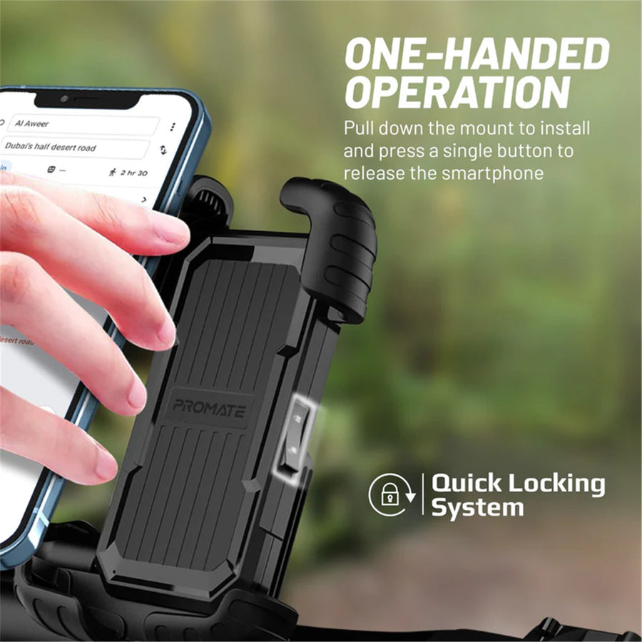 Promate BikeMount-2  Quick Mount Smartphone Bike Mount for 4.7-6.9" Devices - Black