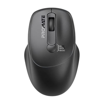 Promate  EZGrip Ambidextrous Ergonomic Wireless Mouse - Black